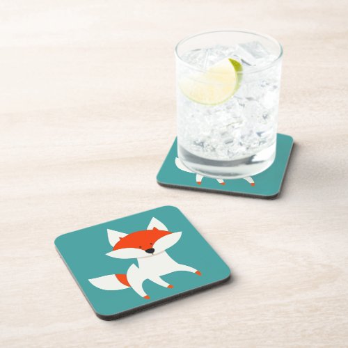 Running Red Foxes Beverage Coaster