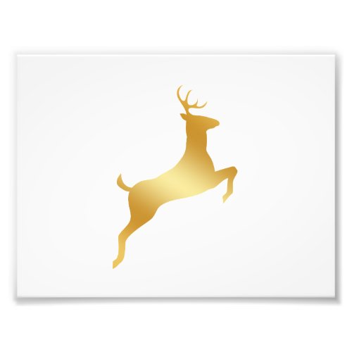 Running Reindeer gold silhouette Photo Print