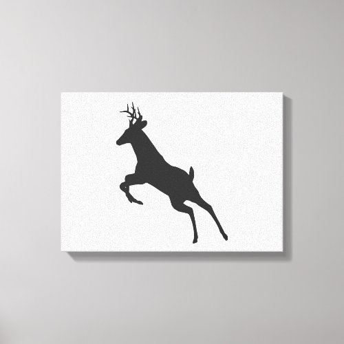 Running Reindeer Silhouette Canvas Print