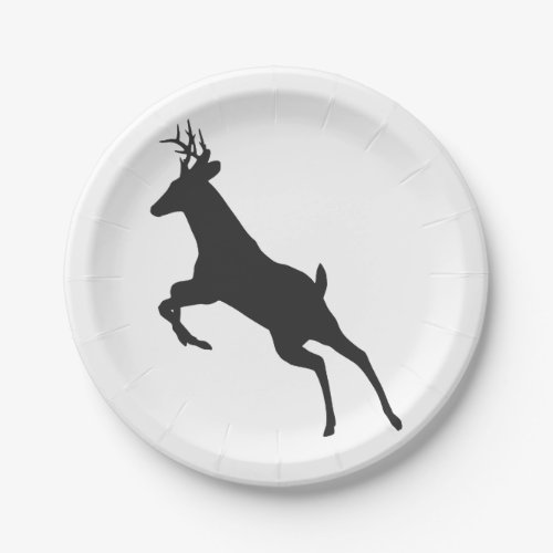 Running Reindeer Silhouette Paper Plates