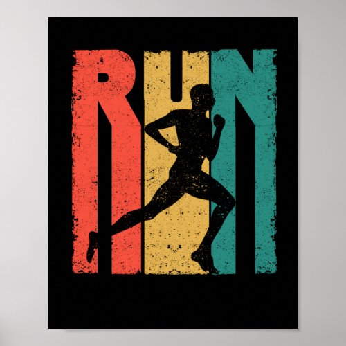 Running Retro Vintage Running Funny Jogging Runner Poster
