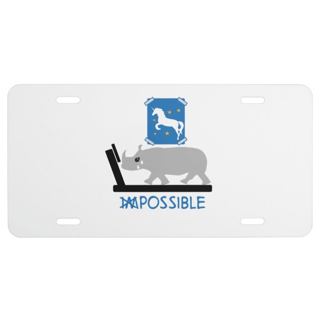 Running Rhino License Plate (Front)