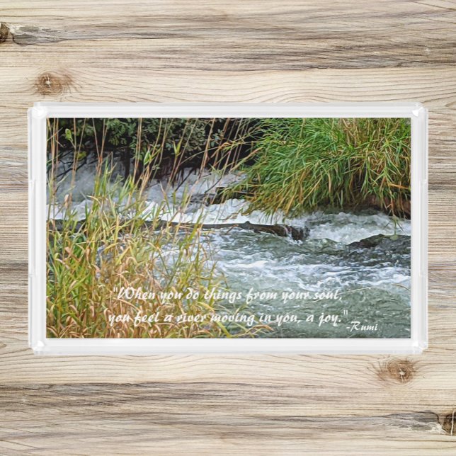 Running River Rumi Poetry Verse Acrylic Tray (In Situ)