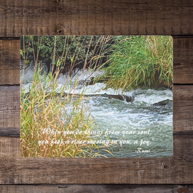 Running River Rumi Poetry Verse Metal Print (In Situ)