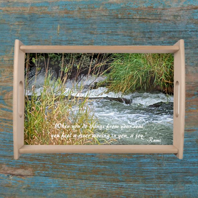 Running River Rumi Poetry Verse Serving Tray (In Situ)