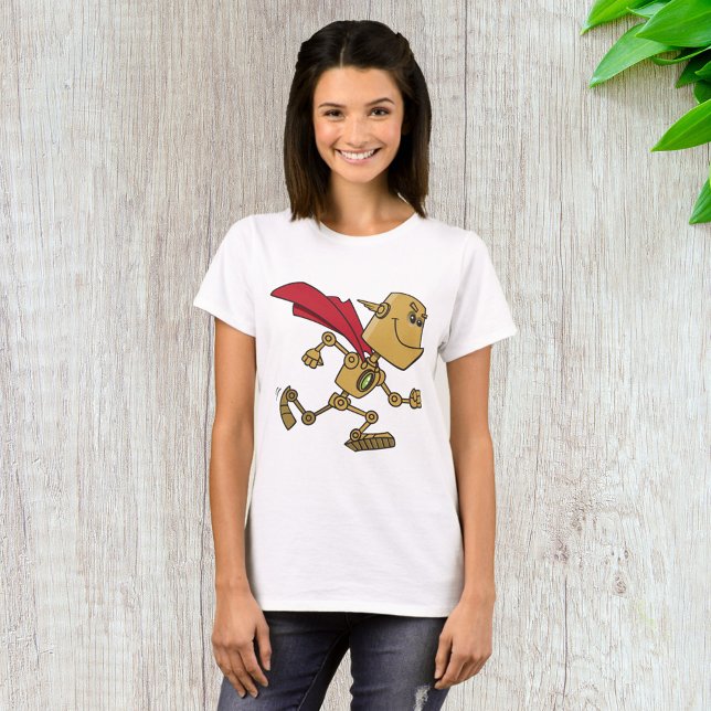 Running Robot Superhero Cartoon Character T-Shirt (Creator Uploaded)