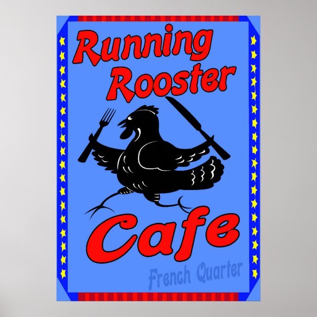 Running Rooster Cafe Poster (Front)