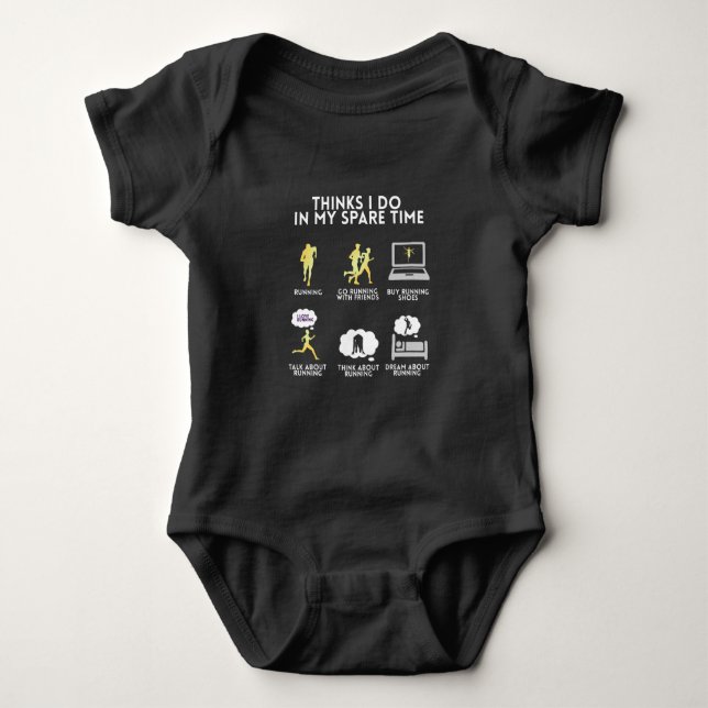 Running Run Runner Marathon funny gift gift idea Baby Bodysuit (Front)