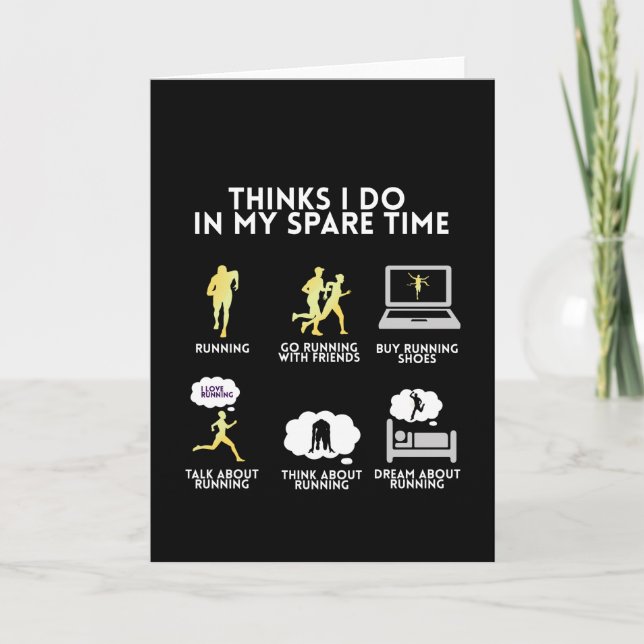 Running Run Runner Marathon funny gift gift idea Card (Front)