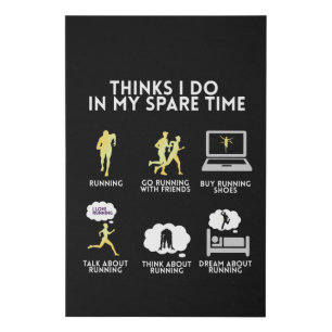 Running Run Runner Marathon funny gift gift idea Faux Canvas Print