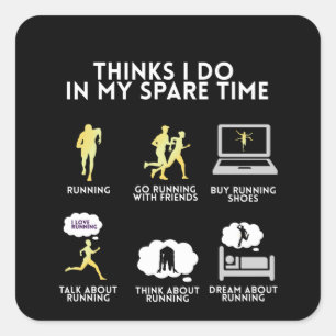 Running Run Runner Marathon funny gift gift idea Square Sticker