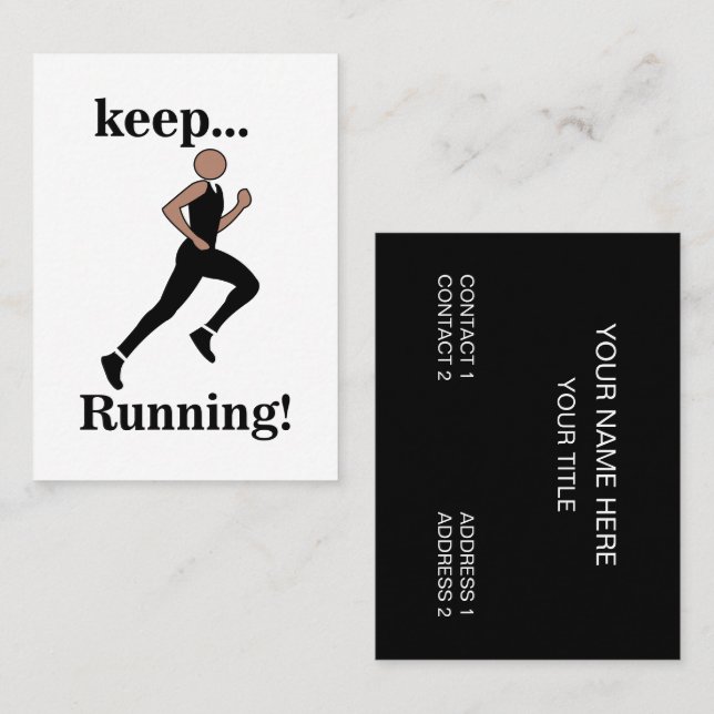 Running Runner Athlete Trainer Coach Business Card (Front/Back)