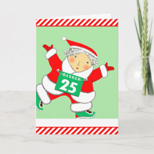 Running Runner Christmas Holiday Card