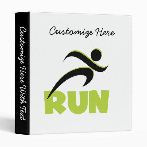 Running Runner Fitness Green 3 Ring Binder