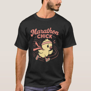 Running Runner Half Marathon Chicken Girl Marathon T-Shirt