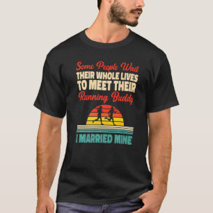 Running Runner Half Marathon Marriage Wedding Husb T-Shirt