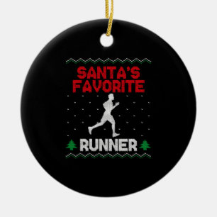 Running Runner Half Marathon Ugly Ceramic Ornament