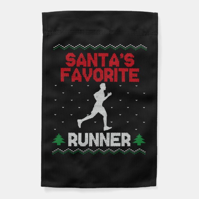 Running Runner Half Marathon Ugly Garden Flag (Front)