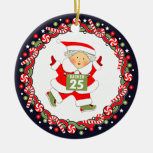 Running Runner Holiday Gift Ceramic Ornament