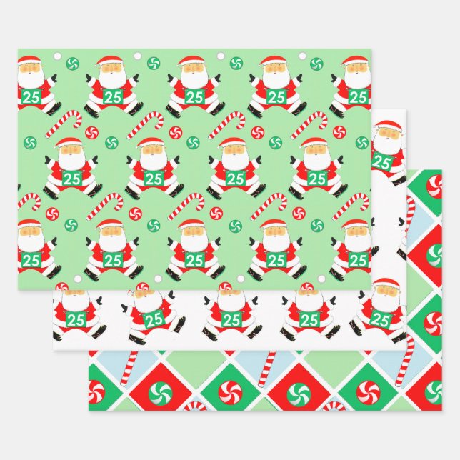 Running Runner Holiday Gift Wrapping Paper (Set)