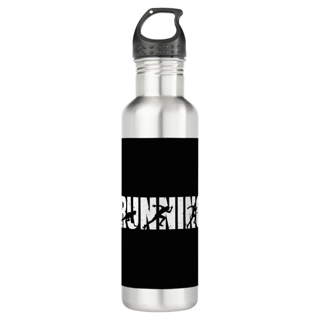 Running| Runner| Marathon Stainless Steel Water Bottle (Front)
