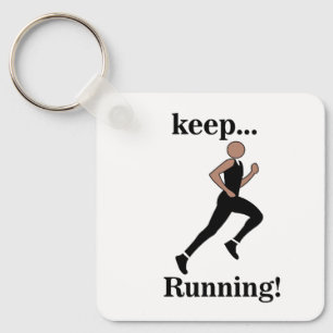 Running Runner Sports Athlete Coach Keychain