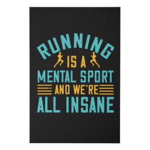 Running - Running is a mental sport Faux Canvas Print