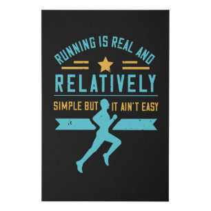 Running - Running is simple but not easy Faux Canvas Print