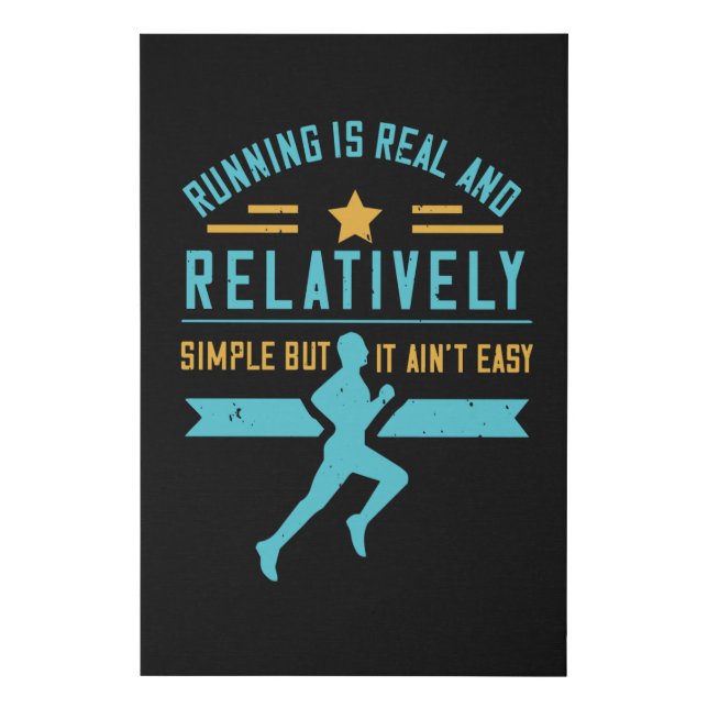 Running - Running is simple but not easy Faux Canvas Print (Front)