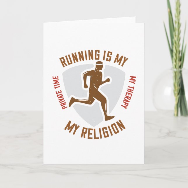 Running -Running is therapy and religion Card (Front)