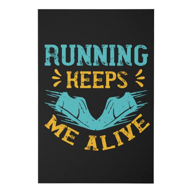 Running - Running keeps me alive Faux Canvas Print (Front)