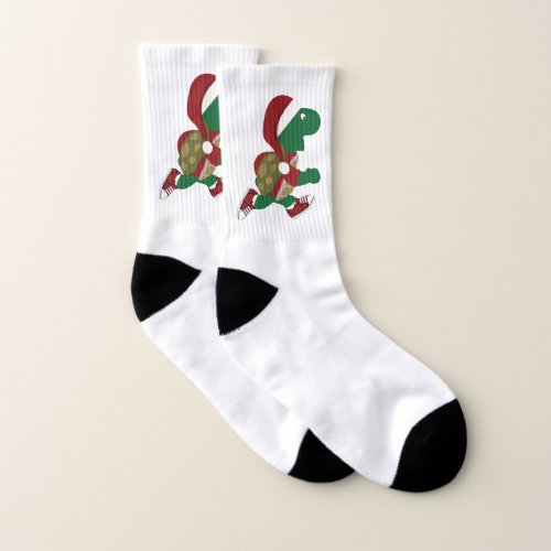 Running Santa Turtle Socks