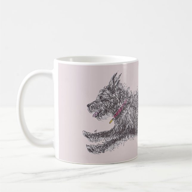 Running Scruffy Black Terrier Mug (Left)