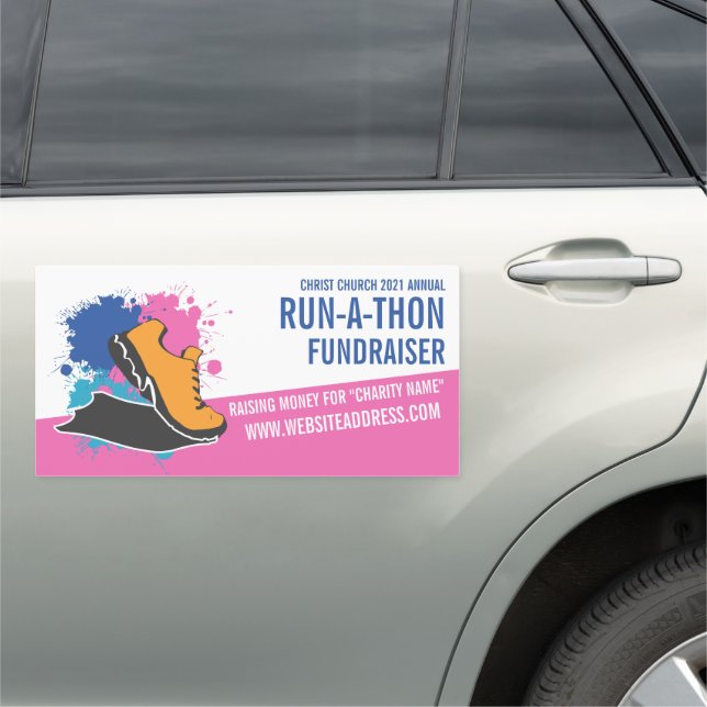 Running Shoe, Charity Run-Walk-a-Thon Event Car Magnet (In Situ)