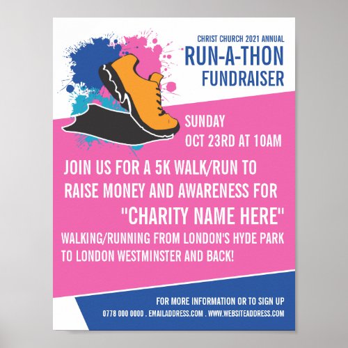 Running Shoe Charity Run_Walk_a_Thon Event Poster