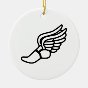 Running Shoe With Wings Ceramic Ornament