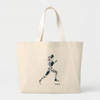 Running Silhouette - Floral Large Tote Bag
