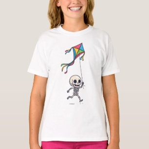 Running Skeleton Colorful Kite Kids T-Shirt