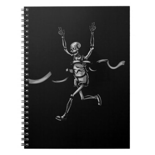 Running Skeleton Finish Line Marathoner Humor Notebook