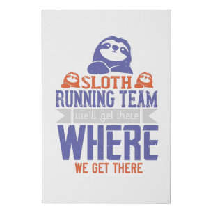 Running - Sloth Running Team Faux Canvas Print
