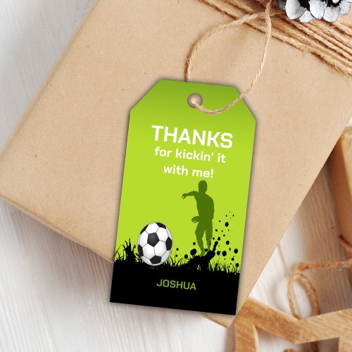 Running Soccer Birthday Gift Tags