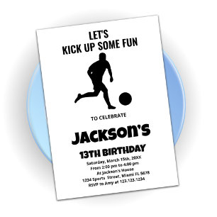 Running Soccer Birthday Invitations