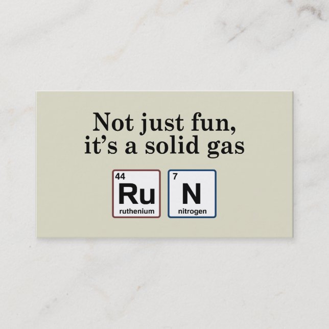 Running Solid Gas Elements Business Card (Front)
