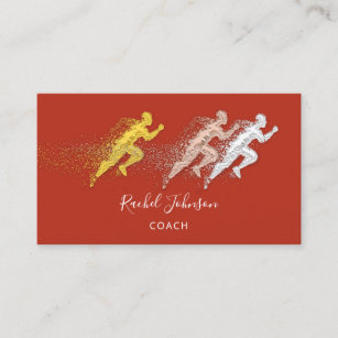 Running Sport Coach Athlete Instructor Assist QR Business Card