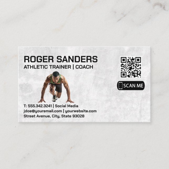 Running Sprinter | Athletic Coach Business Card (Front)