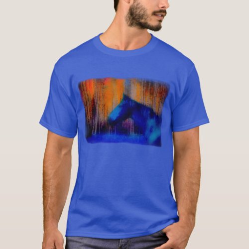 Running Stallion  Trees Fantasy Horse Modern Art T_Shirt