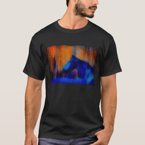 Running Stallion  Trees Fantasy Horse Modern Art T_Shirt