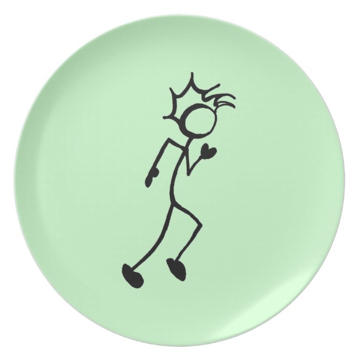 Running Stickman Track and Field Dinner Plate