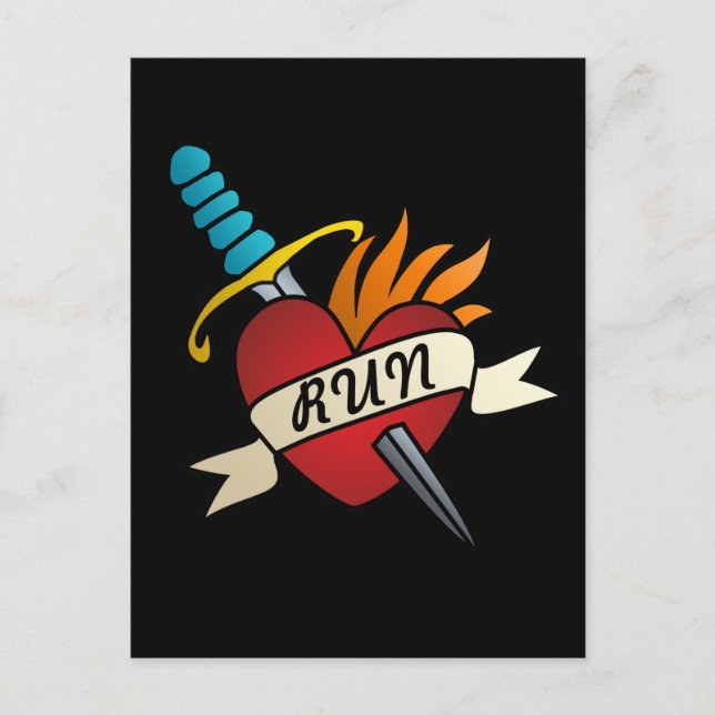 Running Tattoo Postcard (Front)