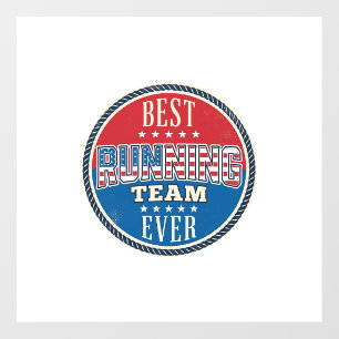 Running Team Patriotic Vintage Badge Design_1 Floor Decals